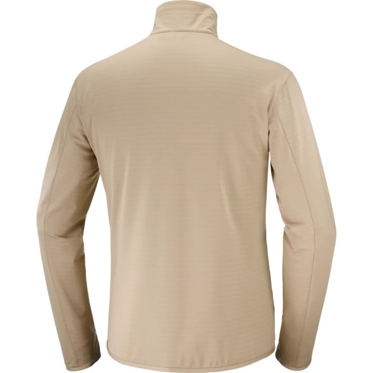 Salomon Essential Lightwarm Half Zip Men's Sweatshirt Beige | CA 87B64